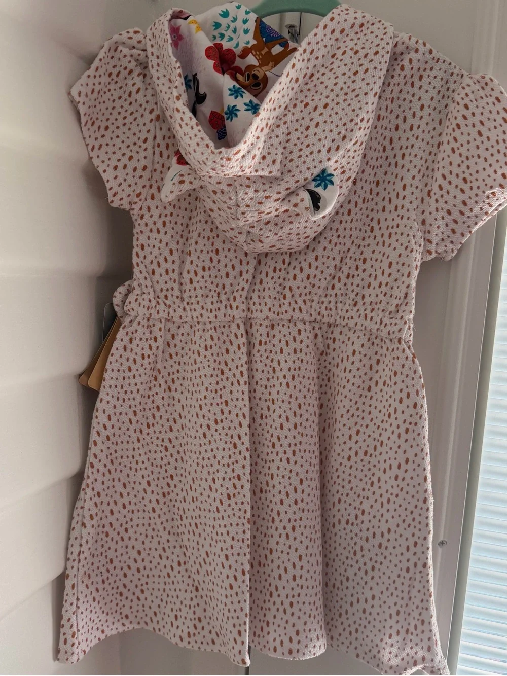 Disney Bambi Girls 4T Hooded Terry Cover Up Dress UPF 50+